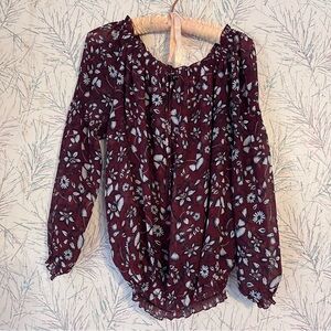 Express ruffle blouse floral design size medium